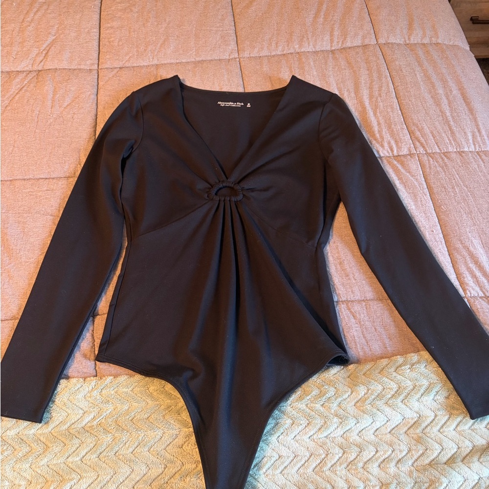 Abercrombie & Fitch Black Long Sleeve Bodysuit